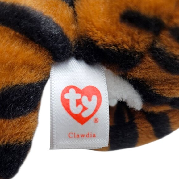 Ty Beanie Bellies Collection Clawdia the Tiger 2022 Stuffed Animal Plush Toy - Picture 5 of 6
